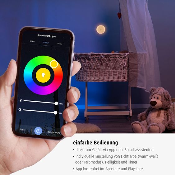 Reer Nachtlicht / Einschlaflicht NightGuide SmartLight - mit Bewegungsensor -per App steuerbar