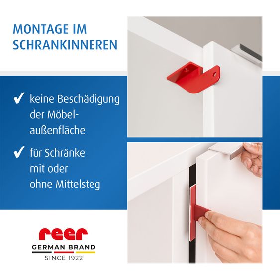 Reer Cabinet lock for double doors - White