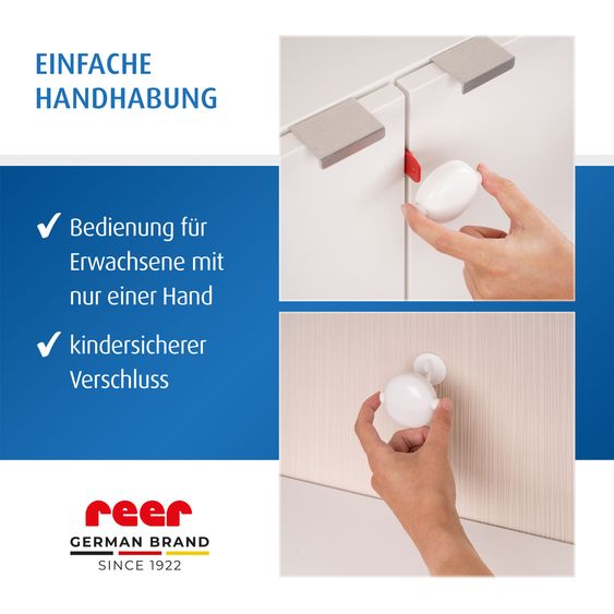 Reer Cabinet lock for double doors - White