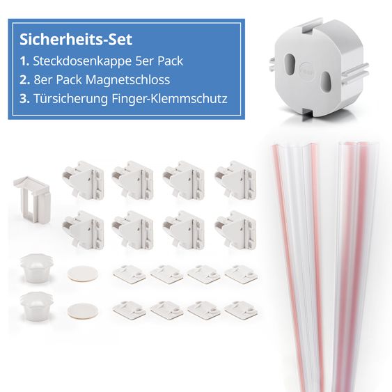 Reer Safety Set with 8-pack magnetic lock, socket cover & door lock