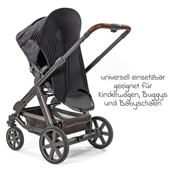 Reer Sonnenschutz ShineSafe UPF 50+ universell passend für Buggys & Kombi-Kinderwagen - Schwarz