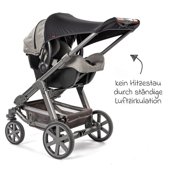Reer Sonnenschutz ShineSafe UPF 50+ universell passend für Buggys & Kombi-Kinderwagen - Schwarz