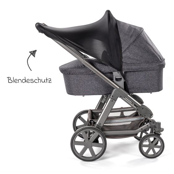 Reer Sonnenschutz ShineSafe UPF 50+ universell passend für Buggys & Kombi-Kinderwagen - Schwarz
