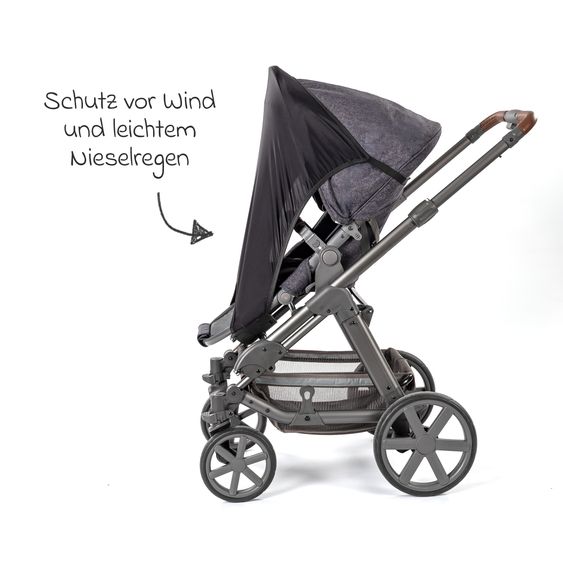 Reer Sonnenschutz ShineSafe UPF 50+ universell passend für Buggys & Kombi-Kinderwagen - Schwarz