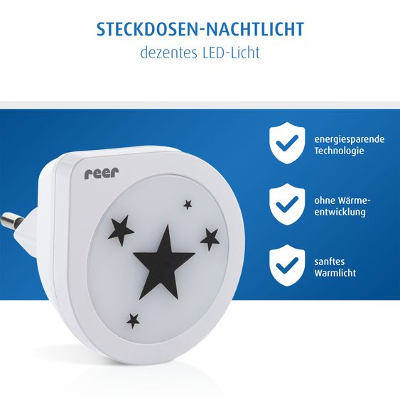Reer Steckdosennachtlicht NightGuide Star mit Dämmerungssensor - Weiß