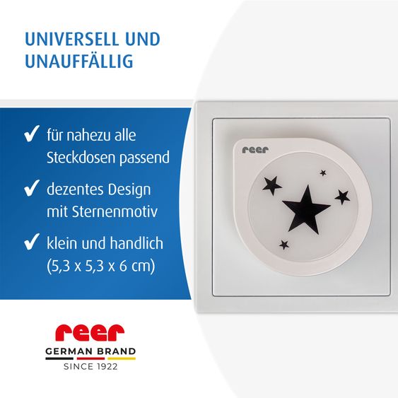 Reer Steckdosennachtlicht NightGuide Star mit Dämmerungssensor - Weiß