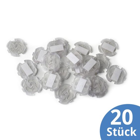 Reer Steckdosenschutz zum Kleben - 20er Pack - Transparent