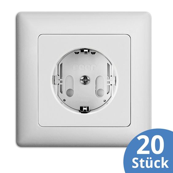 Reer Socket protection for screwing - Pack of 20 - White