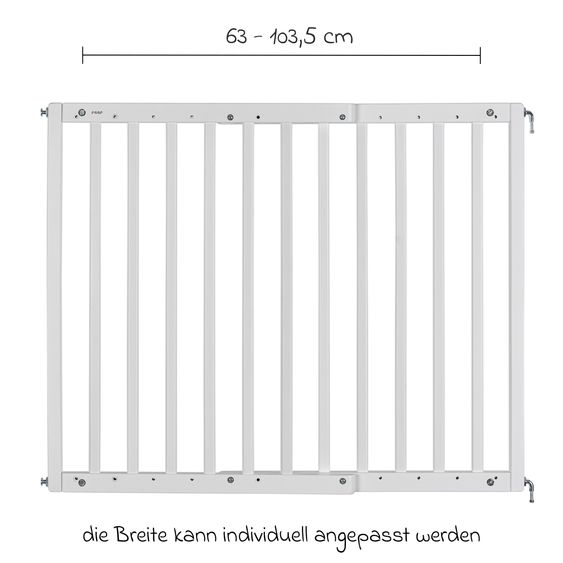 Reer Türschutzgitter / Treppenschutzgitter (63 bis 103,5 cm) zum Schrauben - Weiß