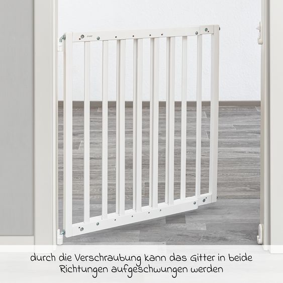 Reer Türschutzgitter / Treppenschutzgitter (63 bis 103,5 cm) zum Schrauben - Weiß