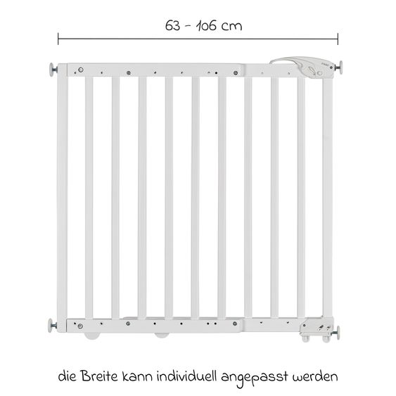 Reer Türschutzgitter / Treppenschutzgitter (63 bis 106 cm) zum Klemmen oder Schrauben - Weiß