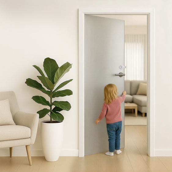 Reer Door stopper universally compatible with deactivation function - White
