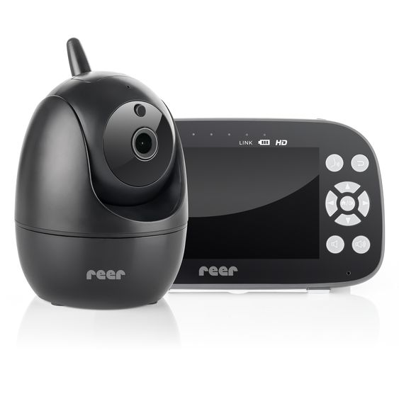 Reer Video-Babyphone BabyCam Pro HD Move mit Babyeinheit, Elternteil, 2 x USB-Kabel & 2 x Netzteil - Schwarz