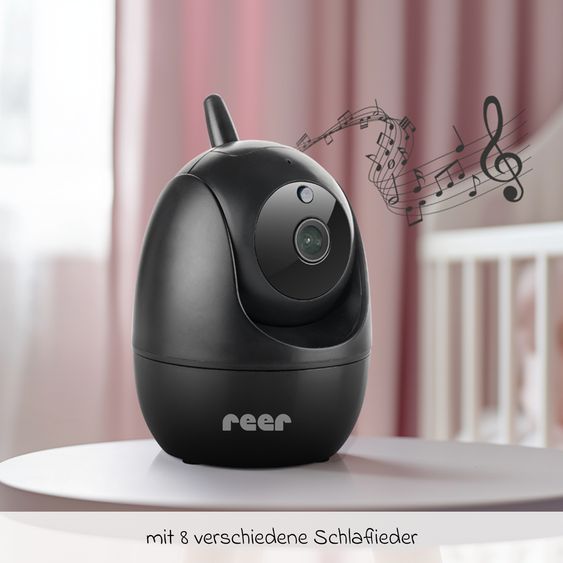 Reer Video-Babyphone BabyCam Pro HD Move mit Babyeinheit, Elternteil, 2 x USB-Kabel & 2 x Netzteil - Schwarz