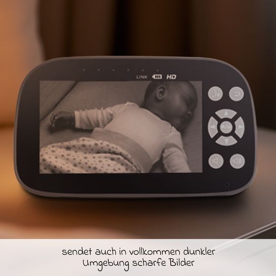 Reer Video-Babyphone BabyCam Pro HD Move mit Babyeinheit, Elternteil, 2 x USB-Kabel & 2 x Netzteil - Schwarz