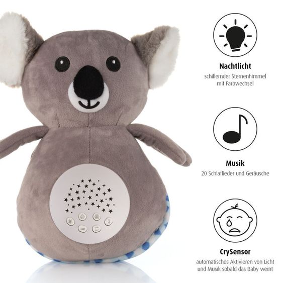 Reer Video Baby Monitor IP BabyCam Move incl. Night Light Koko Koala - White / Grey