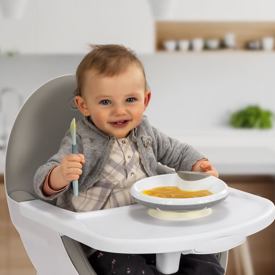 Reer Piastra riscaldante con ventosa per evitare che scivoli e si ribalti - Bianco Grigio