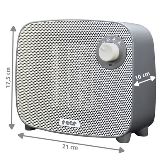 Reer Scaldasalviette / Termoventilatore 3in1 FeelWell Air - con funzione di raffreddamento incl. confezione da 10 guanti lavabili in mussola - Grigio Bianco