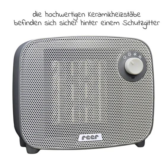 Reer Scaldasalviette / Termoventilatore 3in1 FeelWell Air - con funzione di raffreddamento incl. confezione da 10 guanti lavabili in mussola - Grigio Bianco