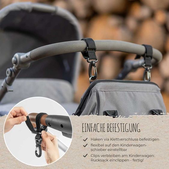 Reer Zaino porta pannolini per la crescita - realizzato con bottiglie in PET riciclate