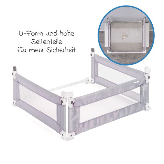 Reer Wickeltisch-Absturzsicherung für handelsübliche Wickeltische mit einer Wickelfläche von 80 x 75 cm - Grau