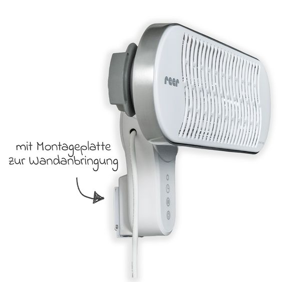 Reer Radiateur Chauffant Pour Table À Langer HeatCare+ avec Élément Chauffant Infrarouge Carbone pour Fixation Murale - Blanc