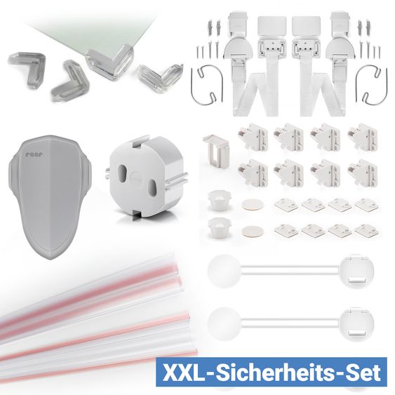 Reer XXL Safety Set with locks for ovens, corners, sockets, doors, drawers & magnetic lock