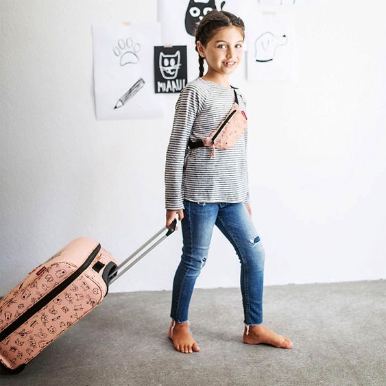 Reisenthel Reisekoffer Trolley Kids - Cats & Dogs - Rose - Gr. XS
