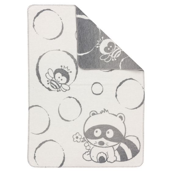 Richter Baumwoll-Kuscheldecke 75 x 100 cm - Bubbles - Grau