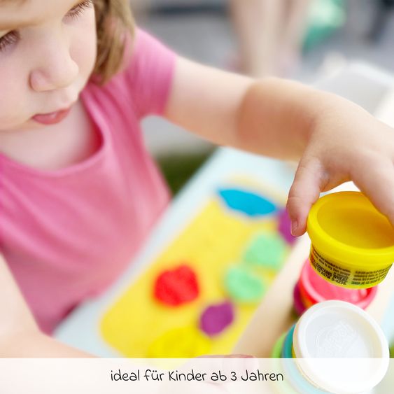 Roba 12-tlg. Nachhaltiges Spielset Roba + Play-Doh mit Bastelmatte 14,5 x 30 cm, Schürze, Box, 6 Dosen Knetmasse, Teigrolle, Pizzaschneider & Modelierwerkzeug