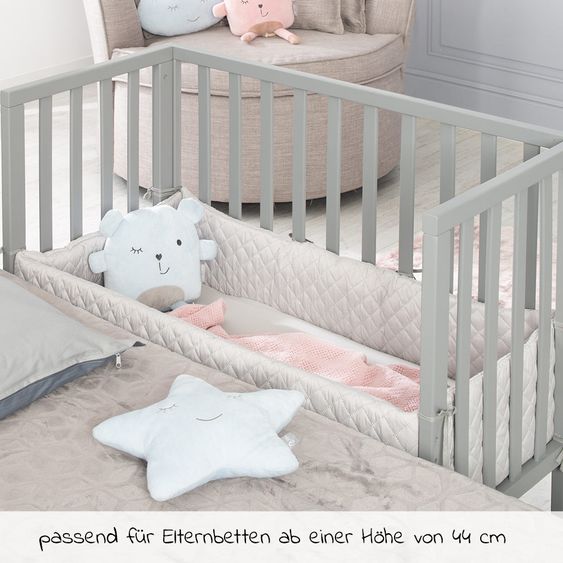 Roba 2in1 Beistellbett, Bank & Matratze & Nestchen Roba Style - Silbergrau - Taupe