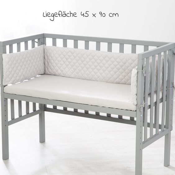 Roba 2in1 Beistellbett, Bank & Matratze & Nestchen Roba Style - Silbergrau - Taupe