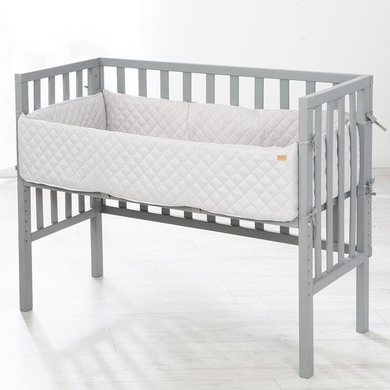 Roba 2in1 Beistellbett, Bank & Matratze & Nestchen Roba Style - Silbergrau - Taupe