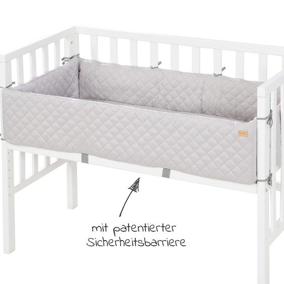 Roba 2in1 Beistellbett, Bank & Matratze & Nestchen Roba Style - Silbergrau - Weiß