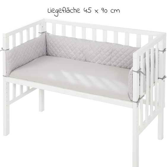 Roba 2in1 Beistellbett, Bank & Matratze & Nestchen Roba Style - Silbergrau - Weiß