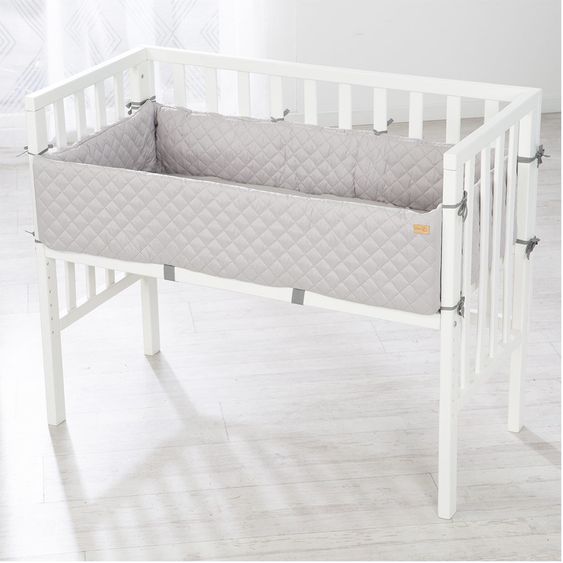 Roba 2in1 Beistellbett, Bank & Matratze & Nestchen Roba Style - Silbergrau - Weiß