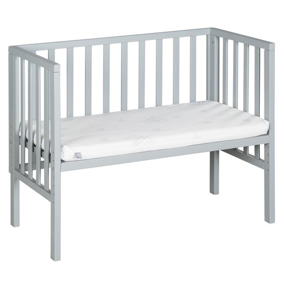 Roba 2in1 co-sleeper and bench with canvas barrier + mattress it 90 x 45 cm 47 x 99.5 cm - Taupe