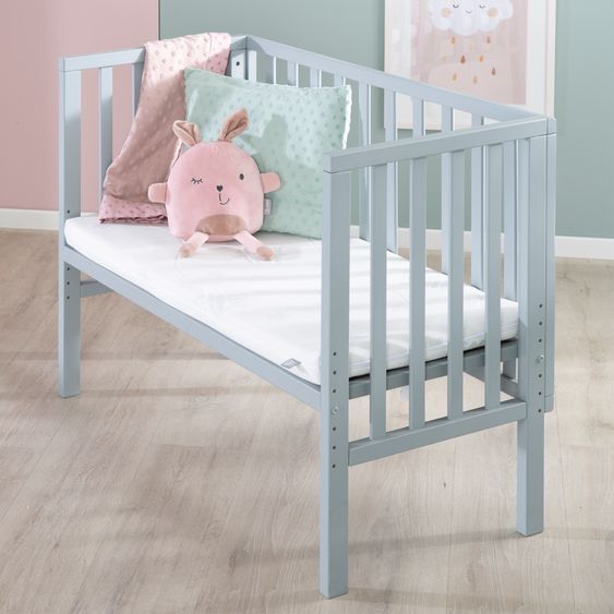 Roba 2in1 co-sleeper and bench with canvas barrier + mattress it 90 x 45 cm 47 x 99.5 cm - Taupe