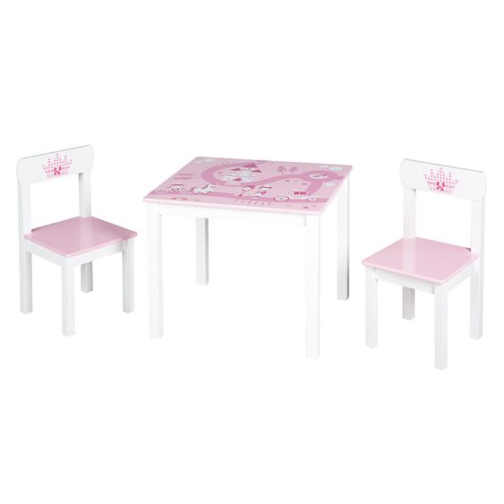 Roba 3-tlg. Kinder-Sitzgruppe - Krone - Rosa