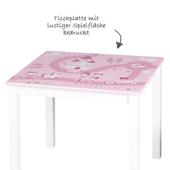 Roba 3-tlg. Kinder-Sitzgruppe - Krone - Rosa