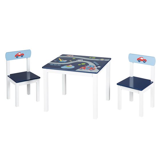 Roba 3-tlg. Kinder-Sitzgruppe - Rennauto - Blau