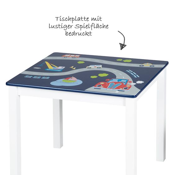 Roba 3-tlg. Kinder-Sitzgruppe - Rennauto - Blau