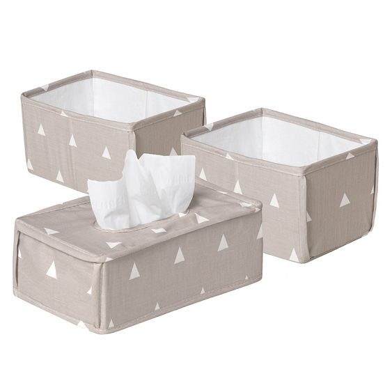 Roba 3-tlg. Organizer-Set - Indibär - Grau Weiß