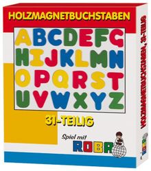 31-tlg. Set Magnetbuchstaben aus Holz