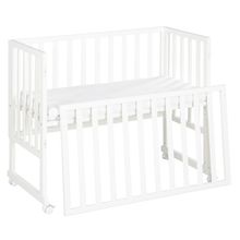 3in1 bassinet & co-sleeper with canvas barrier + safe asleep mattress with 90 x 45 cm 47 x 99.5 cm - White