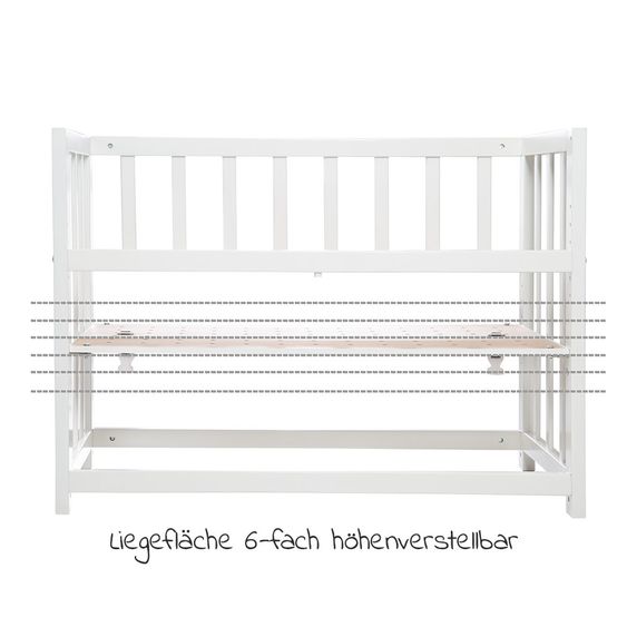 Roba 3in1 Stubenbett, Beistellbett, Bank & Textile-Ausstattung - Little Stars - Weiß