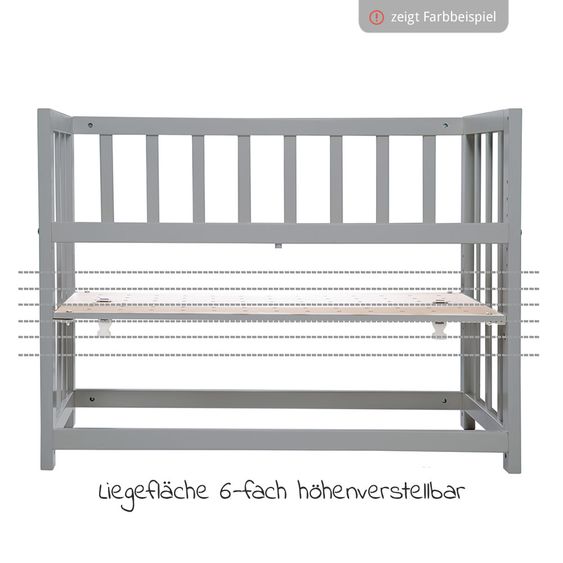 Roba 4in1 bassinet, extra bed, cradle and bench & textile equipment - Liebhabär - Nature