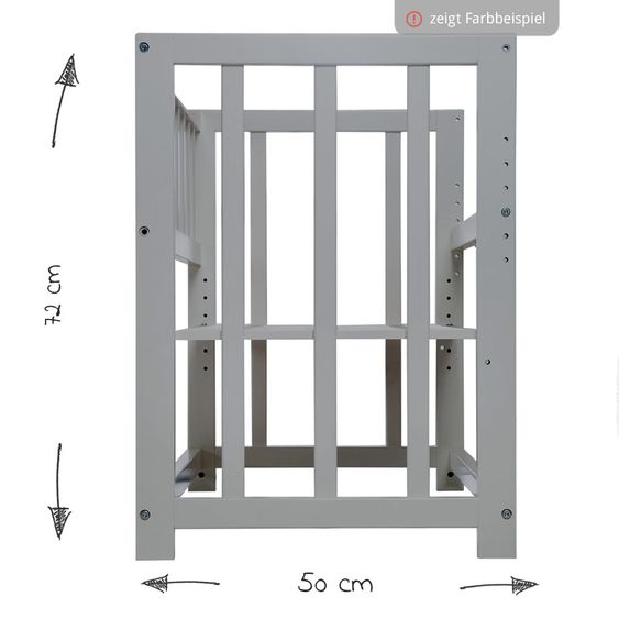 Roba 4in1 bassinet, extra bed, cradle and bench & textile equipment - Liebhabär - Nature