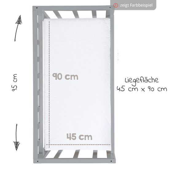 Roba 4in1 bassinet, extra bed, cradle and bench & textile equipment - Liebhabär - Nature