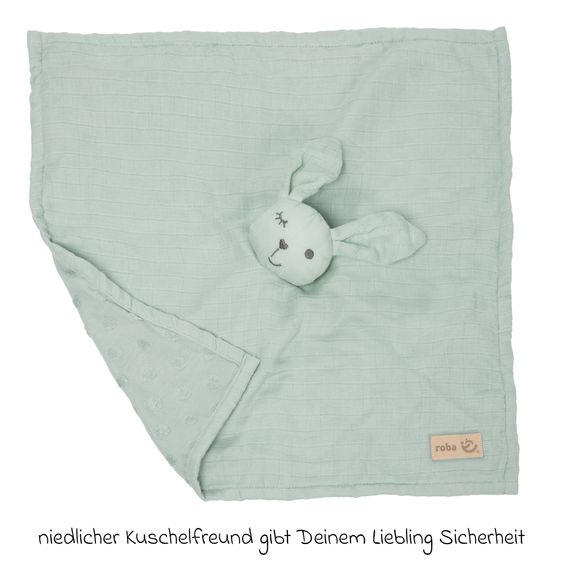 Roba 8-tlg. Beistellbett-Komplett-Set mit Canvas-Barriere, Matratze 90 x 45 cm, Spannbetttuch, Steppbett, Bettwäsche, Schmusetuch & Spieluhr 47 x 99,5 cm - Weiß